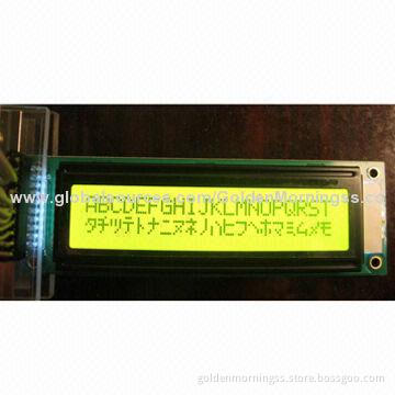 STN 20 x 2 Character LCD Module, Yellow Green Backlight